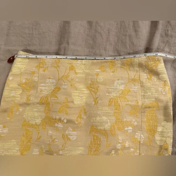 Joe Fresh Yellow and Cream Floral Jacquard Pencil Skirt - Picture 3 of 6